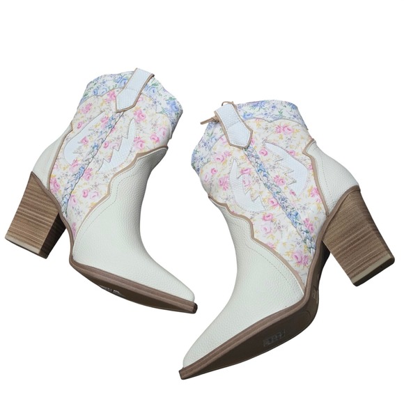 Women's Floral Western Cowboy Boots Size 9 Boho Cottagecore Prairie Cowgirl Boot - Picture 3 of 11